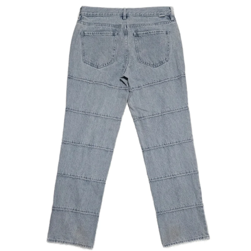 PacSun Seamed Low Rise Straight Leg Jeans Light Wash Blue Denim Size 27